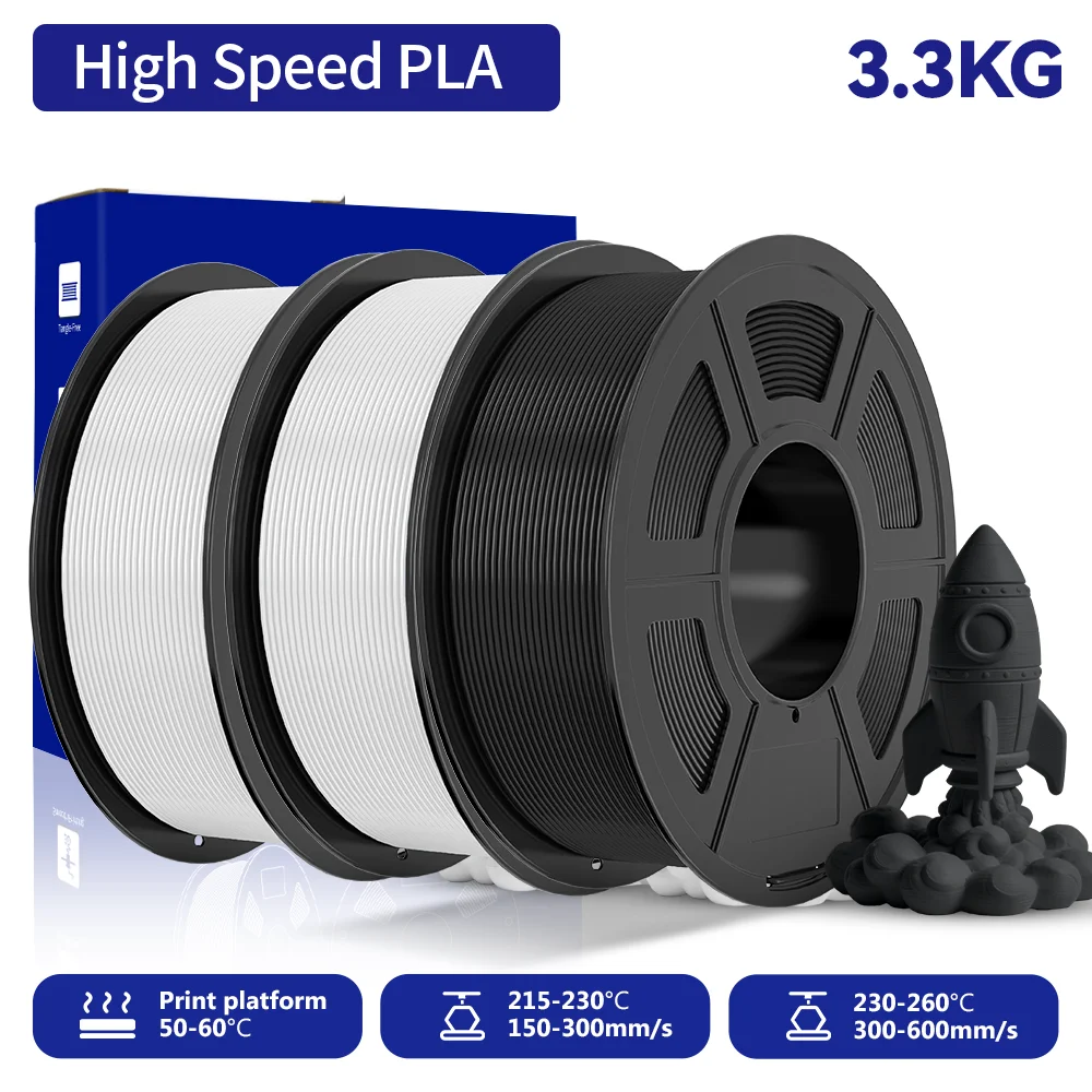 JAYO 3,3KG HS PLA 3D-Drucker-Filament 1,75mm Hochgeschwindigkeits-PLA 600mm/s Schneller Druck & Hohe Zähigkeit 3D-Druckmaterialien für 3D-Drucker