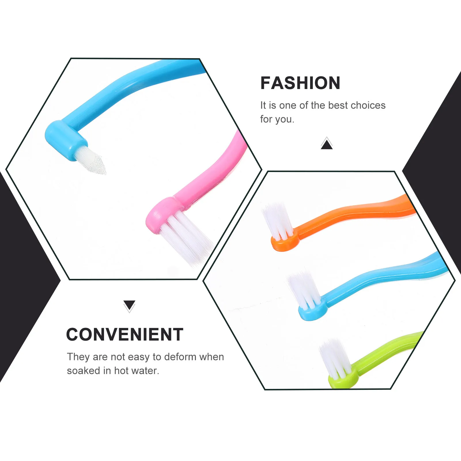 

4pcs Dual Headed Toothbrush Ergonomic Soft Bristles Blue Green Orange Pink Interdental Gum End Tuft Manual Daily Wear Resistant