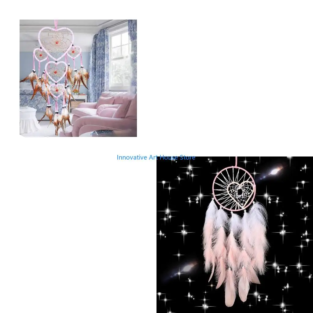 E1PC Metal Floral Hoops Heart Wreath Macrame Rings Dream Catcher Macrame Wall Hanging Crafts for DIY Wedding Garland