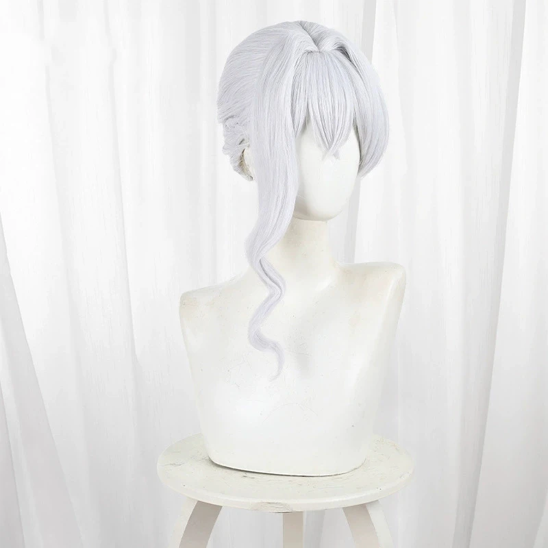 Anime May I Ask for One Final Thing Scarlett El Vendmion Cosplay Wig Women Silvery White Hair Heat Resistant Synthetic Wig