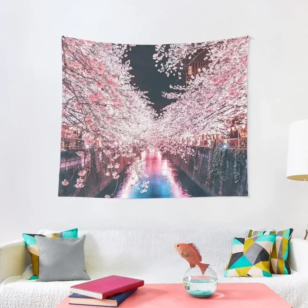 

Tokyo cherry blossoms - Japan lights Tapestry Home Decorations Wall Carpet Wall Hanging Wall Tapestry