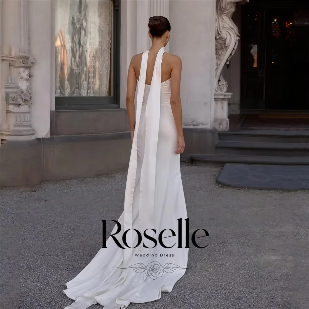 DREAM Pleat Mermaid Wedding Dresses Women 2026 Boat-Neck Open Back Shawl Sweep Train Bridal Gown Vestido De Noiva Customized