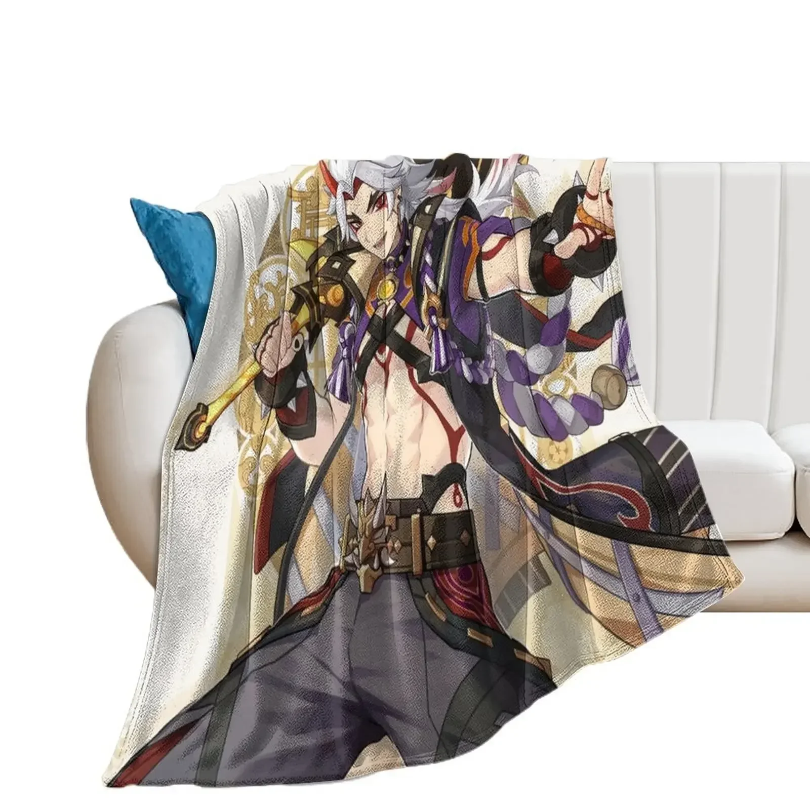 Arataki Itto Genshin Impact Throw Blanket cosplay anime Summer Blankets