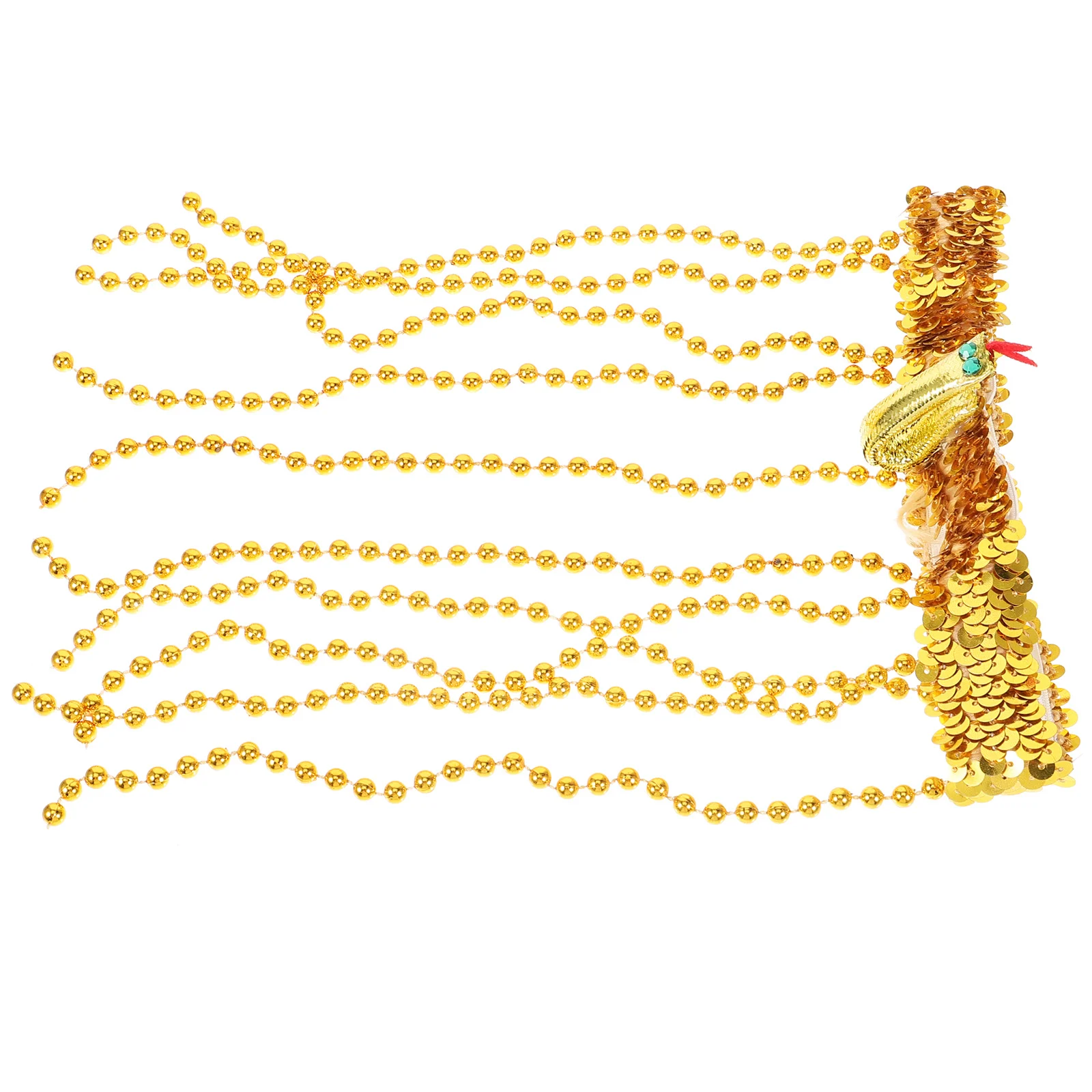 

Women's Egyptian Costume Snake Emblem Beaded Headpiece Lightweight Sequin Headband Halloween Egyptian Headdress Party Decoration