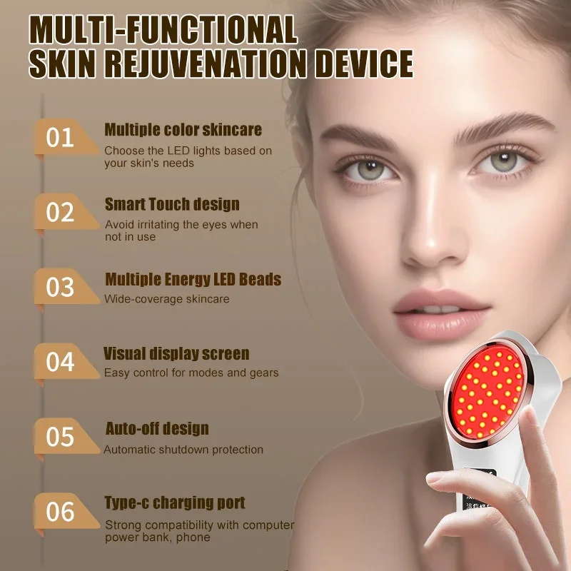 

Многофункциональный аппарат для лифтинга лица, ухода за кожей, омоложения кожи лица, устранения акне, косметический прибор с красным/синим светом