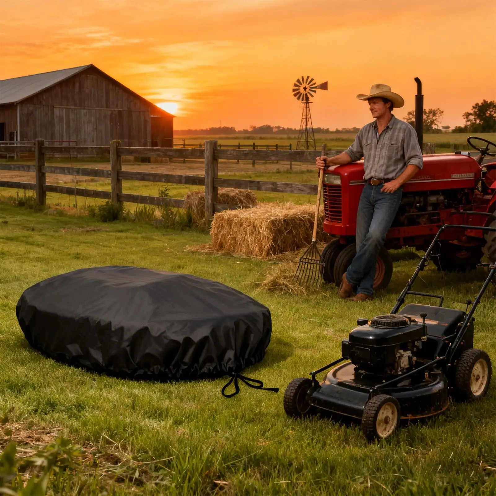 Lawnmower Cover Waterproof UV Protection Shelter With Drawstring Tear-Resistant Robotic Lawnmower Covers For Outdoor Indoor