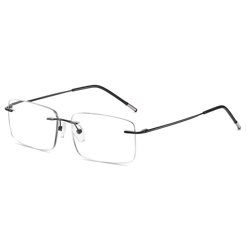 Business  Anti-blue Progressive Multifocal Reading Glasses Women Frameless Elderly Eyewear Men Protable Presbyopic Glasses