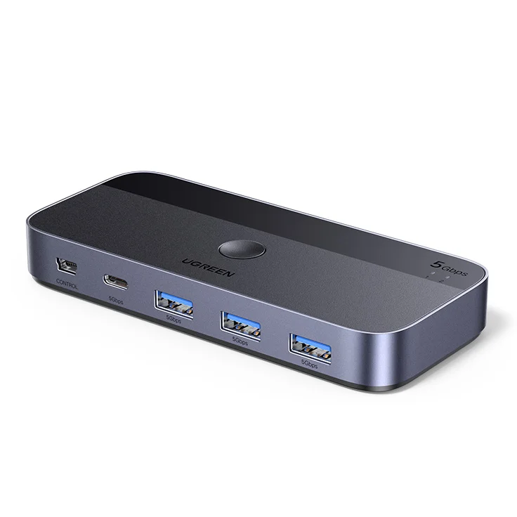 

UGREEN USB 3.0 Switch 2 Computers Sharing USB C & a Devices , 4 Port USB Switcher Sharing Keyboard and Mouse,USB Switch Hub