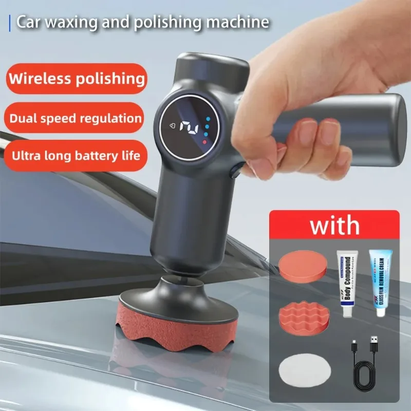

Car Polisher Handheld Wireless Polisher Car Polishing Waxing Machine Power Tool for Car Body Cleanig Waxing Repair