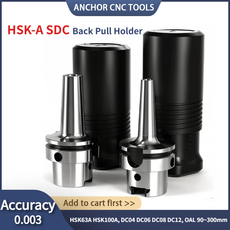 HSK63A HSK100A DC Back Pull Collet Holder, DC04 DC06 DC08 DC12, High Precision High Speed Tool Holder for CNC Machining Center