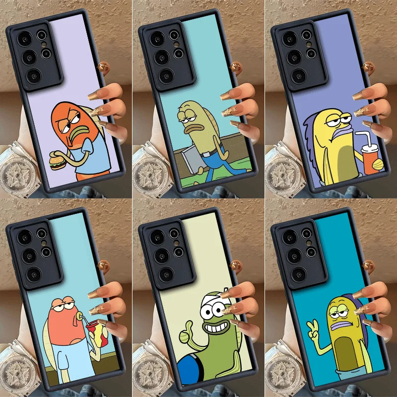Funny Cartoon Ugly Fish Shockproof Phone Case For Samsung Galaxy S23 S24 S25 S26 Ultra S21 FE S20 Plus 5G Silicone Cover