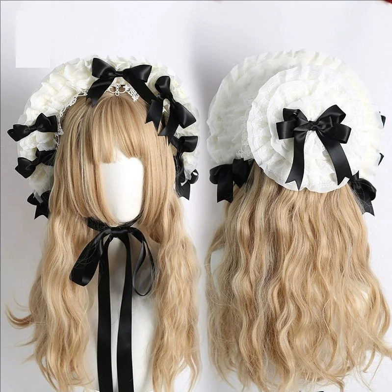 قبعة قش دانتيل لوليتا على الطراز الريفي متعددة الألوان تذكر bnt قبعة من القش على طراز فرنسا #3