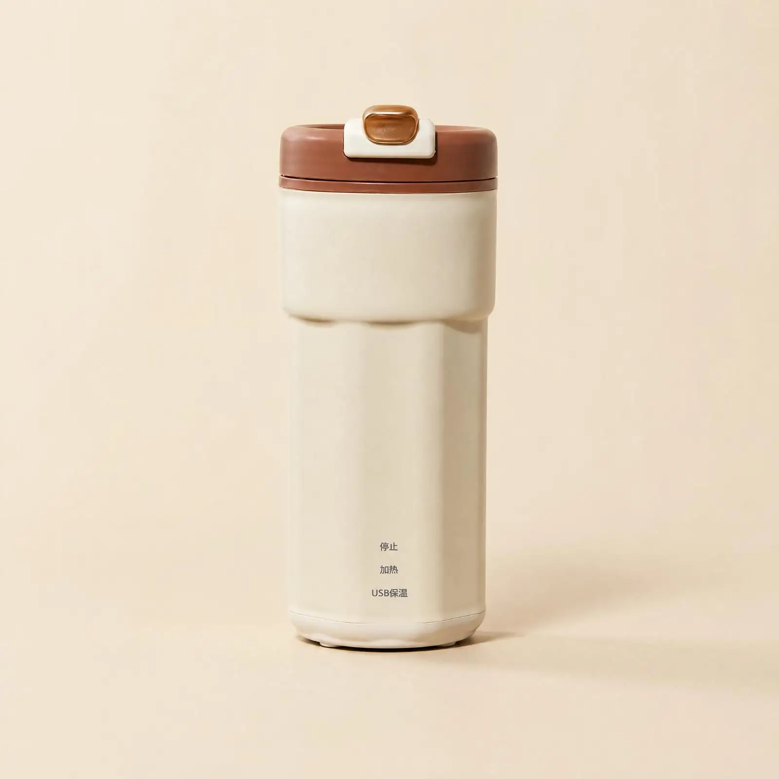 Portable USB Heating Travel Mug 500ml Stainless Steel Electric Hot Cup for Car Office