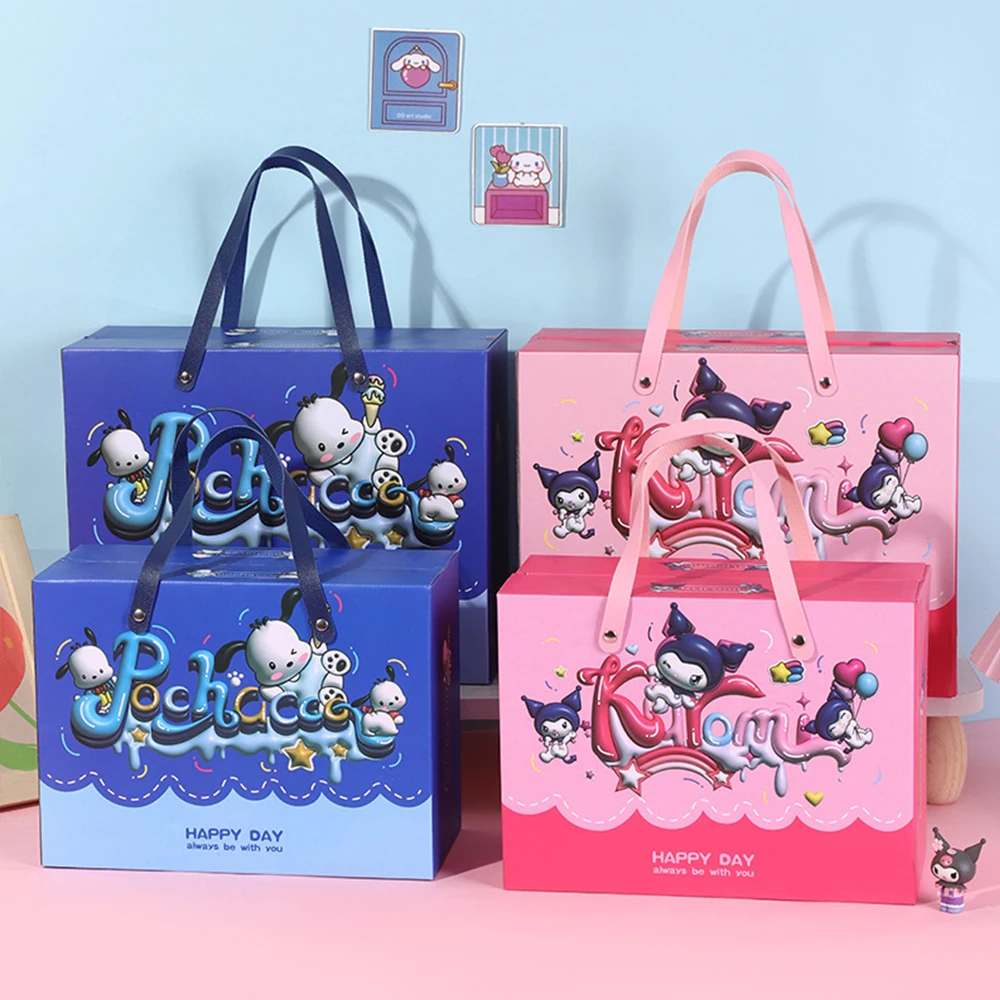 Kawaii Cinnamoroll Kuromi Melody Gift Box Gift Paper Packaging Souvenir Sanrios Anime Cartoon High End Wedding Gift Box Birthday