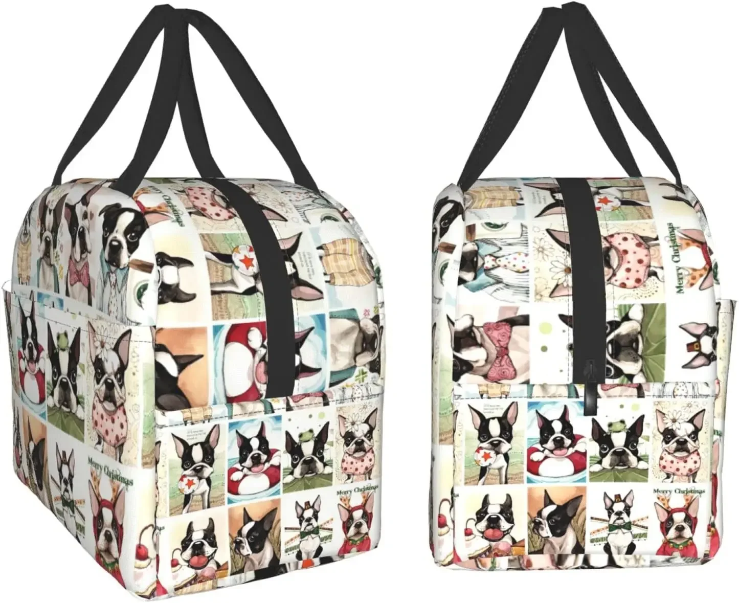 

Terrier Dog Pattern Lunch Bag Teen Insulated Cooler Lunch box Containers for Adults Tote Thermos Portable Outdoors