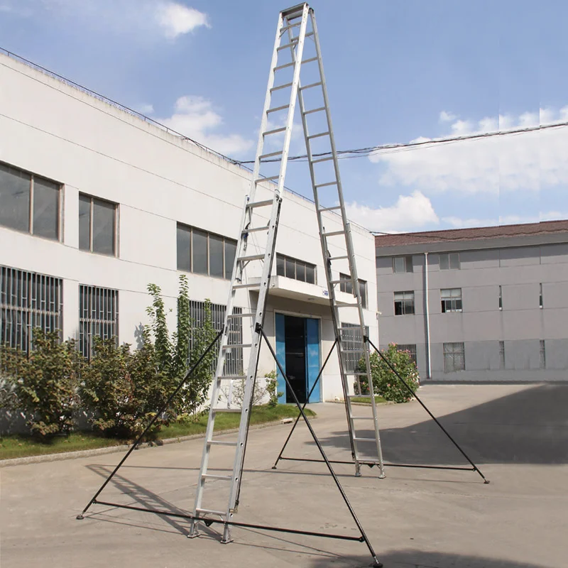 Folding double stretching ladder Thickened aluminum alloy telescopic ladder Multifunctional indoor herringbone