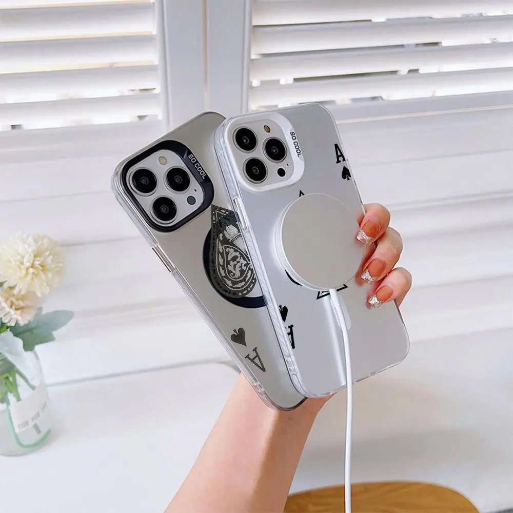 Модный чехол для телефона Ace Of Spades для iPhone 16, 15, 14, 13, 12, 11 Pro Max Mini Plus для IDM Magsafe, чехлы с беспроводной зарядкой
