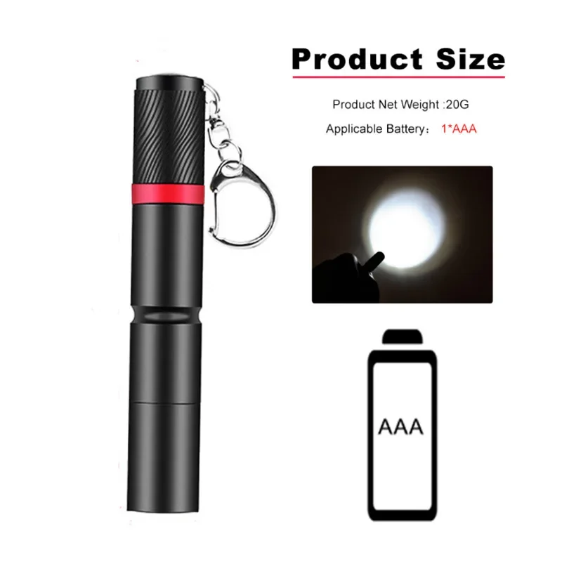 Ultra small LED Flashlight With premium XPE lamp beads IP67 waterproof Pen light Portable light For emergency, camping, outdoor