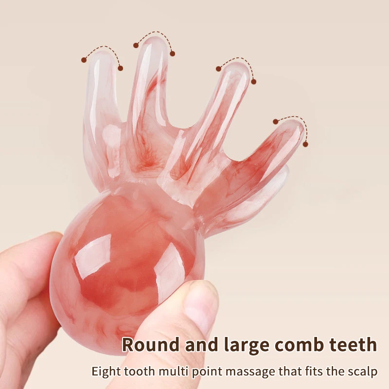 Peigne de Massage en résine poulpe, tête méridienne, grattage du cuir chevelu, brosse d'acupuncture Gua Sha, soulagement de la Fatigue