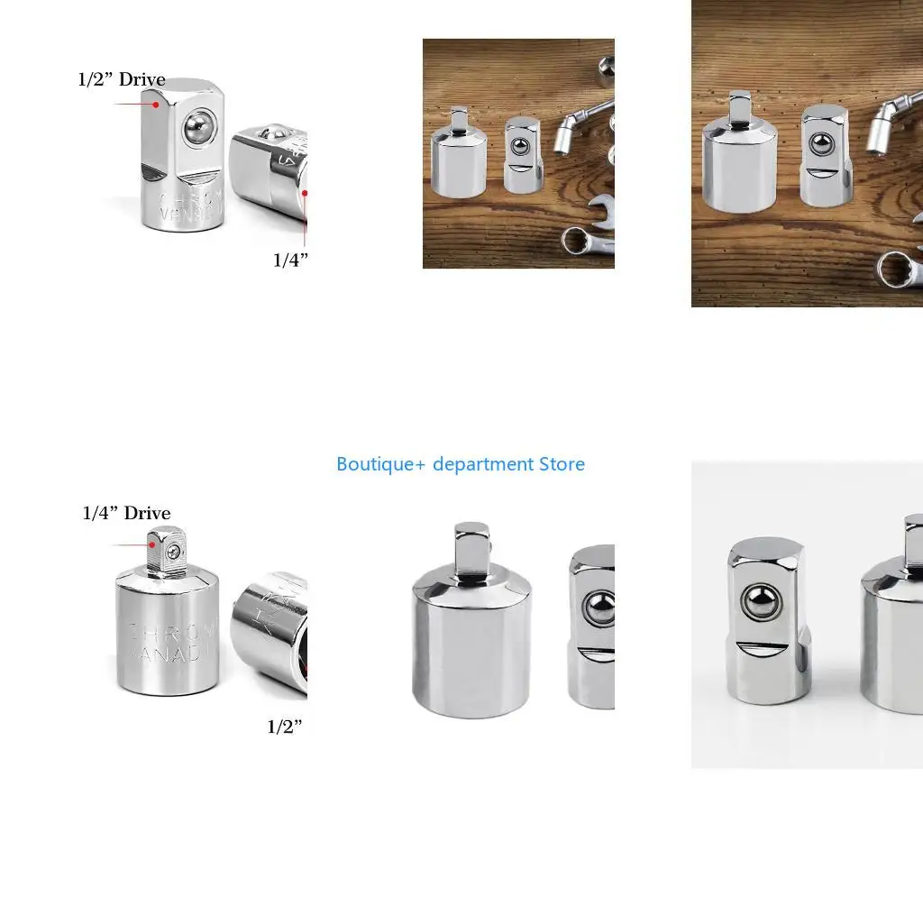 E1PD Chrome Plated Socket Adapter Reducer Stainless Steel Ratchet Sockets 1/2