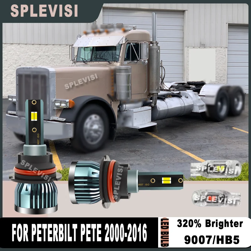 

20000LM/Pair Vibration-resistant Fast Heat Dissipation LED Headlight For Peterbilt Pete 2000 2001 2002 2003 2004 2005 2006-2016
