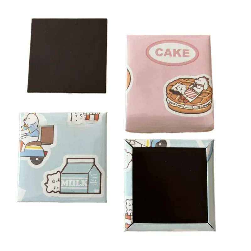 63.5*63.5MM, 50 * 50MM Square Magnet Burger Patty Press With Badge Refrigerator Sticker Production