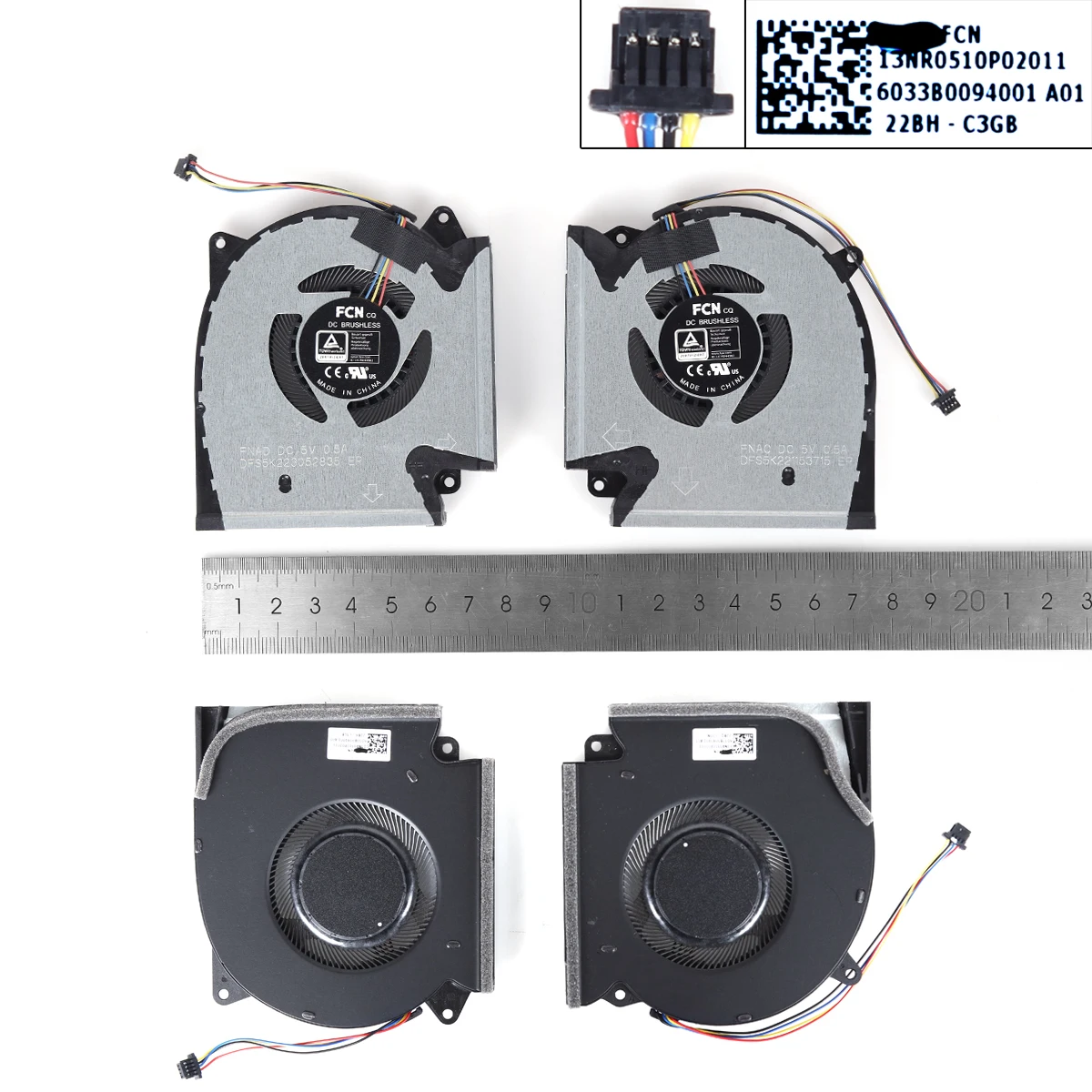 Laptop Cooling Fan for ASUS ROG Strix G533Q G513QR G713QR G733QS 5V（L+R，ORG）