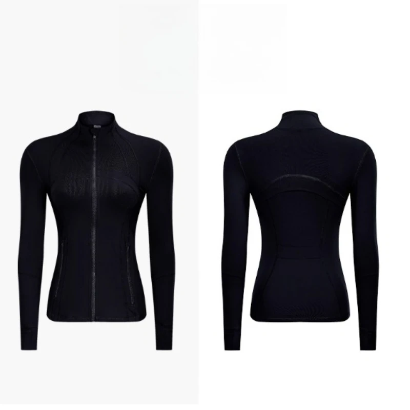 

Women's Activewear Jacket Slim-Fit Stand Collar Zipper Cardigan Jacket Outerwear for Running and Fitness