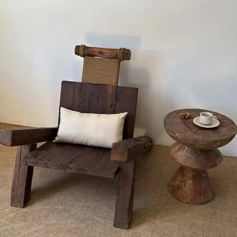 Wabi - Sabi style living room chair Accent sofa single seat decoration balcony furniture Cornered Table Set
