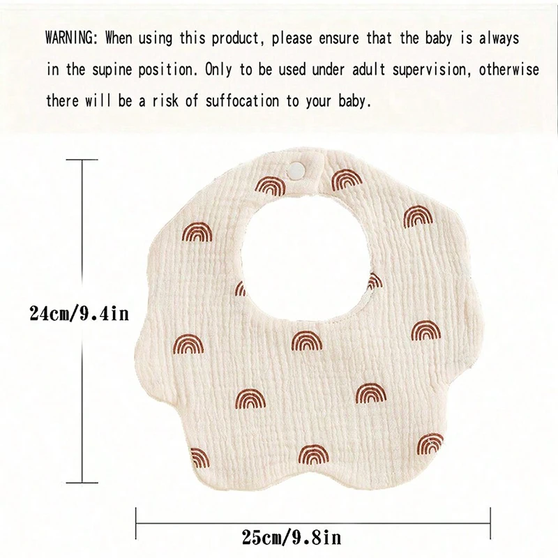 5-pack Baby Bib Cotton Material Absorbent Strong, Breathable, Baby Nap Available, Available for Eating, Available for Going out