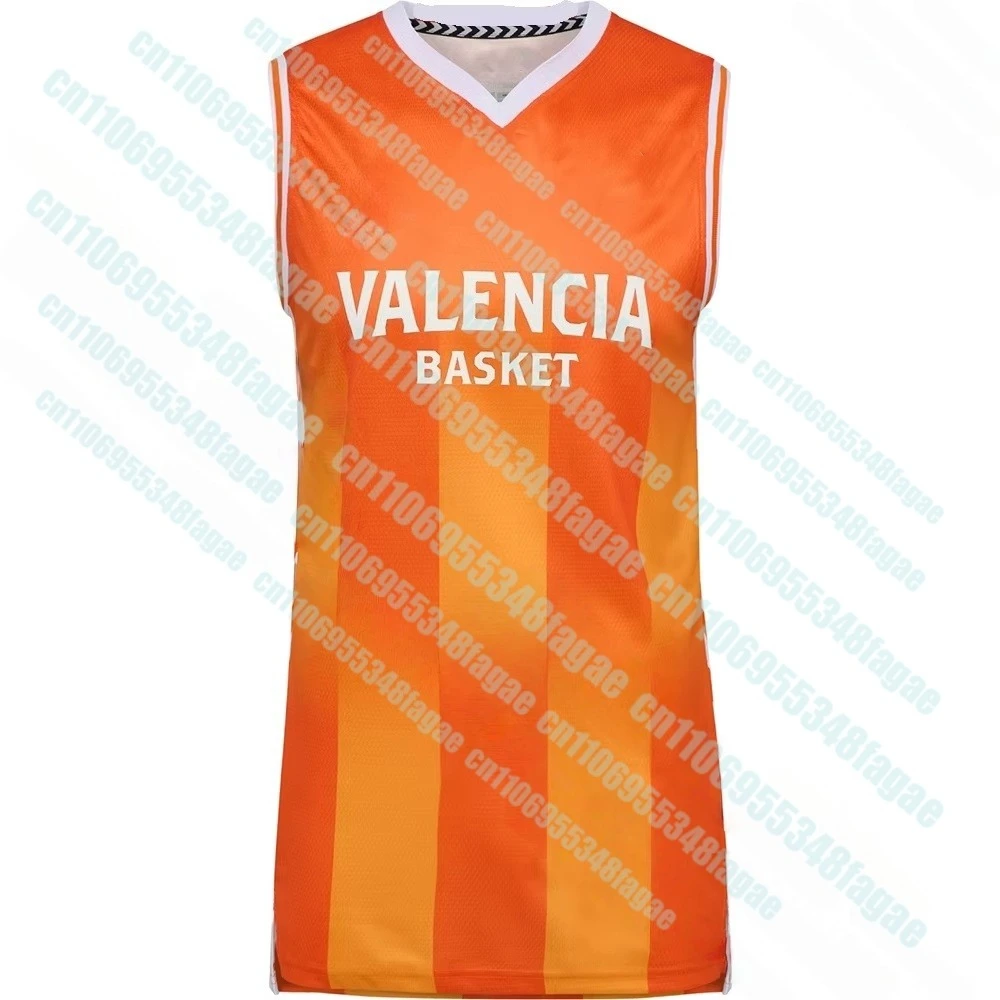 Valencia Basket España ACB 2025_26 Camiseta local Nueva llegada 3D Impreso de secado rápido Chaleco de baloncesto local visitante Camisetas Hombres Niños