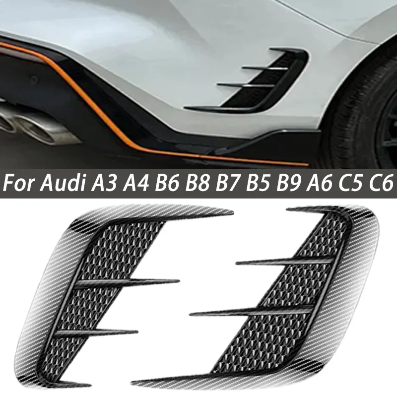 For Audi A3 A4 B6 B8 B7 B5 B9 A6 C5 C6 C7 A5 S3 S4 2Pcs Car side fender shark gill simulation vent grille trim