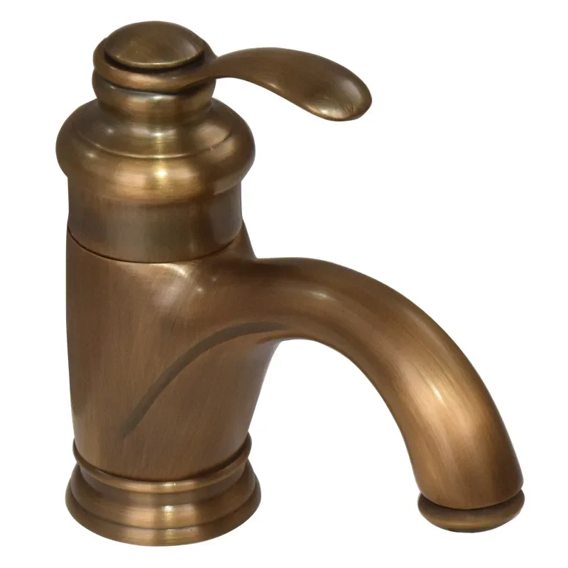 

single-hole single-handle washbasin faucet, all-copper antique washbasin faucet, hot and cold European