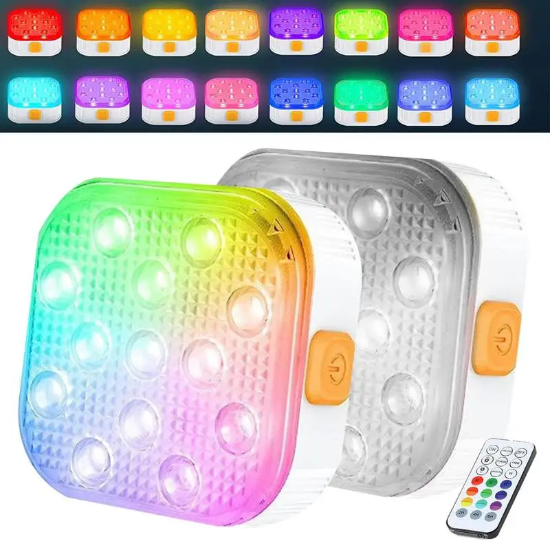 

2pcs Underwater Lights Submersible LED Night Lights With Remote Waterproof Lamps Garden Swimming Pool Pond Aquarium Accessories