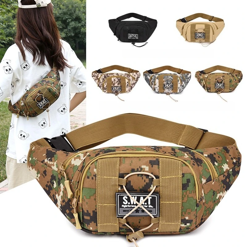 Camouflage mountaineering fanny pack men and women fashion trend running sports cell phone bag riding shoulder crossbody bags
