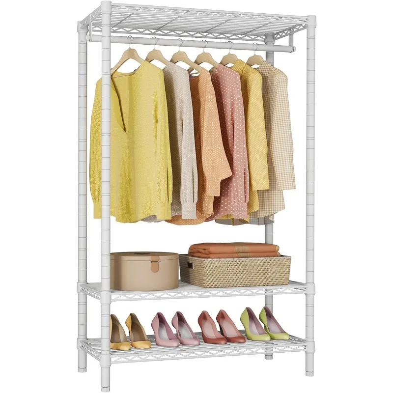 

Wire Garment Rack 3 Tier Heavy Duty Clothes Rack for Hanging Clothes Portable Closet , Max Load 400LBS