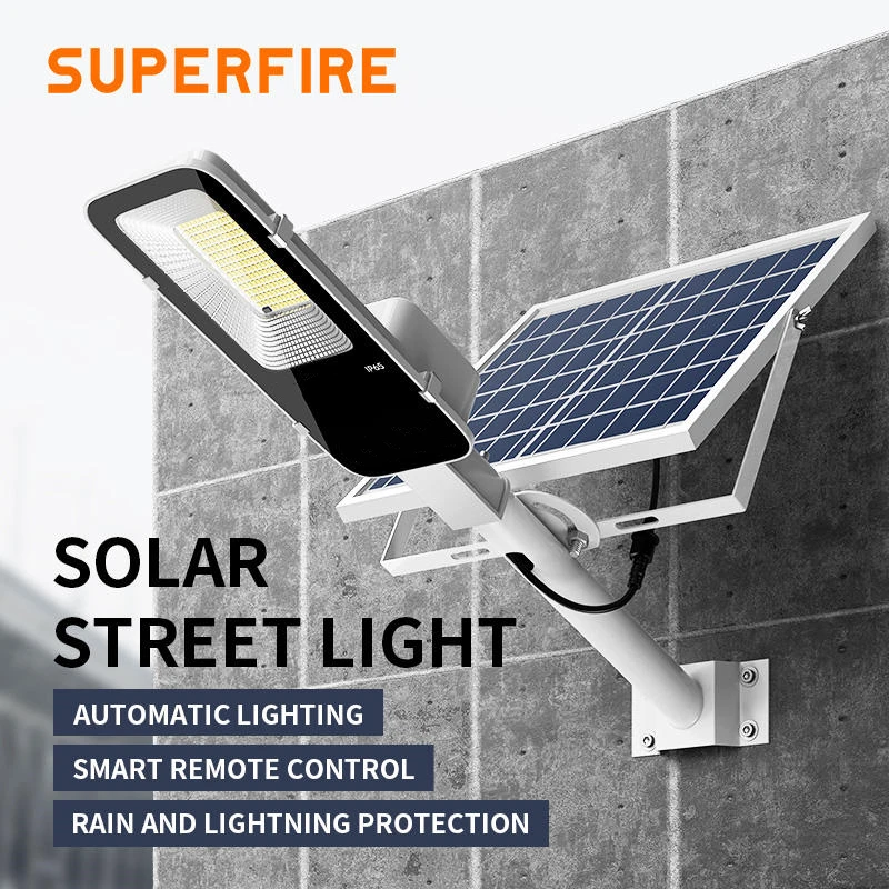 300W high brightness solar outdoor solar street light 6000mAh waterproof automatic dusk to dawn garage garden street light