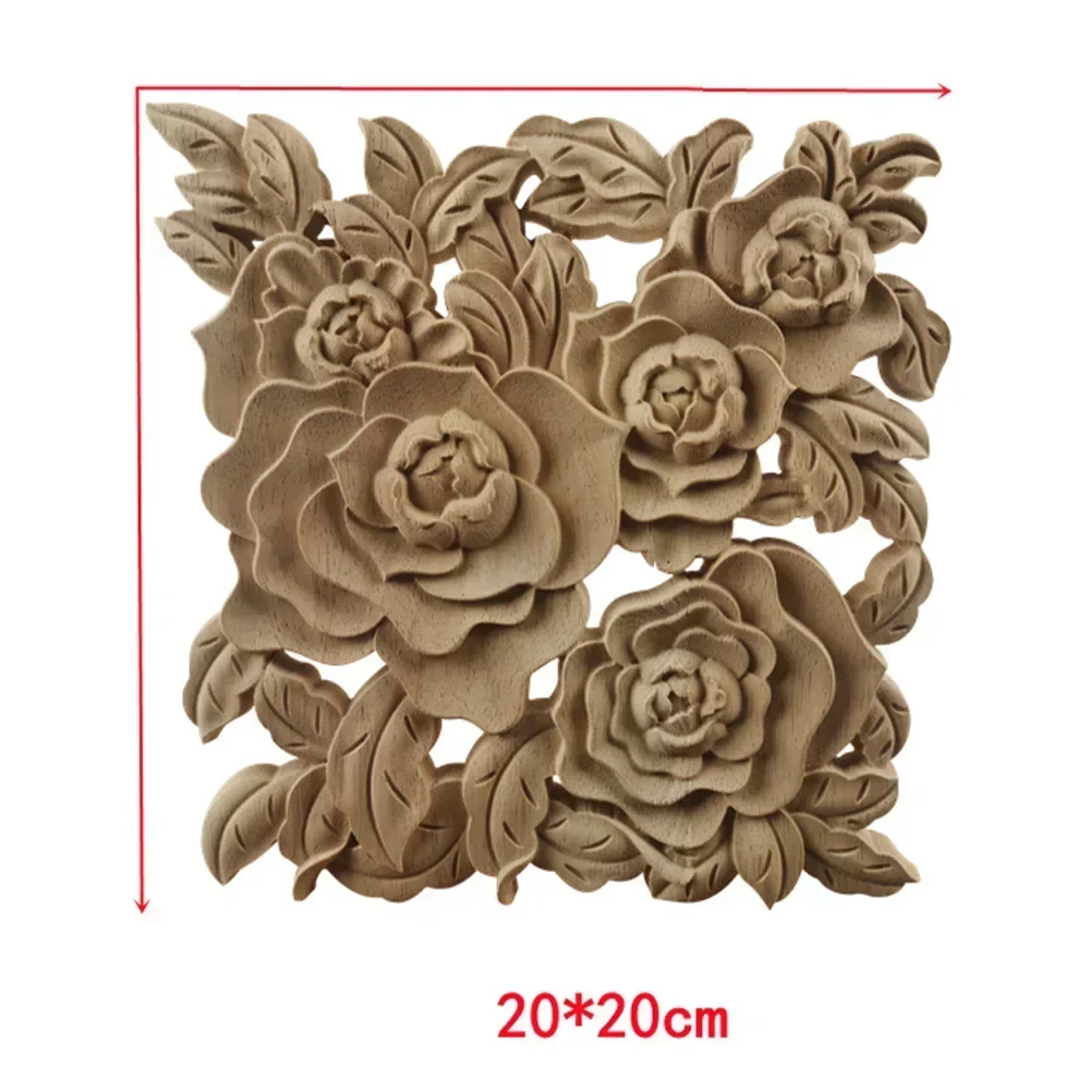 バラの花の彫刻,木製のドアのクローゼット,ヴィンテージスタイル