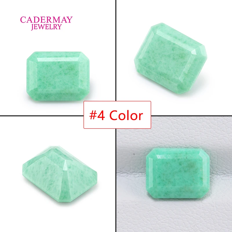 9 ألوان كولومبيا/زامبيا/موزو الأخضر الزمرد الحراري المائي كريم شفاف مختبر نمت الزمرد أحجار كريمة مفكوكة لصنع المجوهرات #5