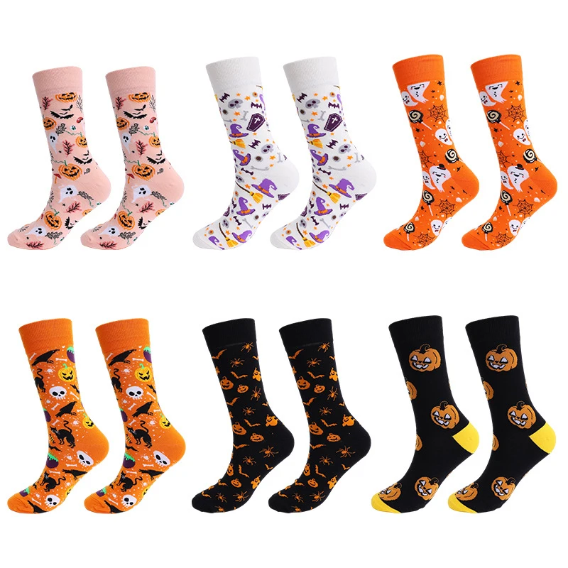 

New Colorful Mens Hip hop Cool Socks Combed Cotton Animal Astronaut Geometric Women's Long Socks Halloween Business Dress