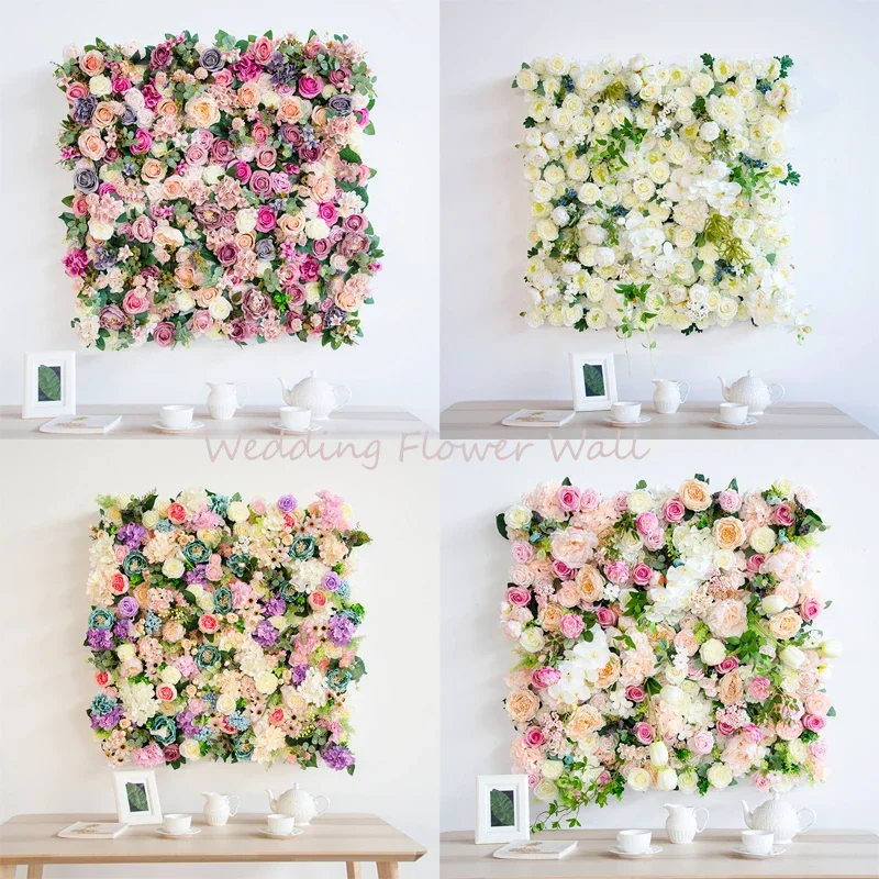 Artificial Flower for Wedding Decoration Silk Rose Peony Hydrangea Tulip, Mix Plant Simulation Flowers, Background Wall, 1m * 1m