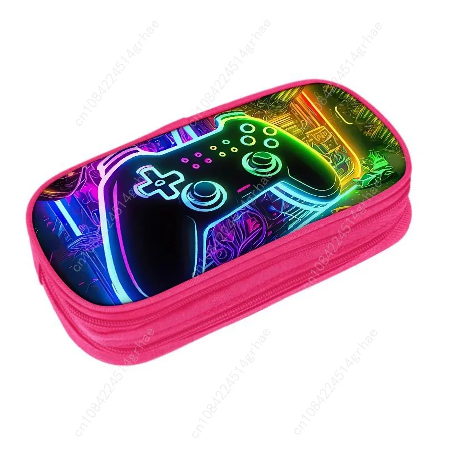 Wielofunkcyjny dwuwarstwowy piórnik GamePad dla chłopców i dziewcząt, najlepszy prezent, piórnik szkolny z motywem 2D, artykuły szkolne dla dzieci.