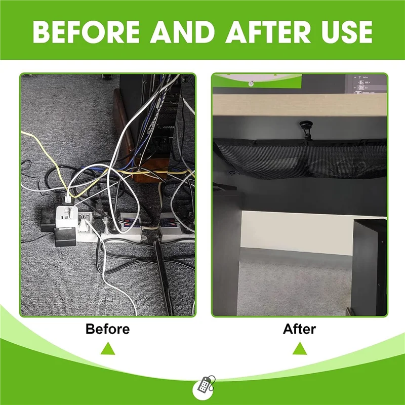 شبكة إدارة الكابلات تحت المكتب من BFYLW، منظم شبكي لإدارة سلك الطاولة تحت الطاولة، 50 × 25 سم