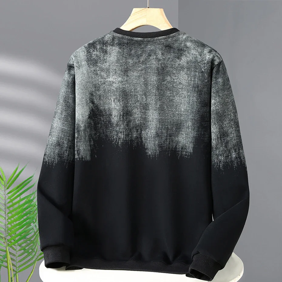 Gradient Sweatshirts Men 11XL Plus Size Sweatshirt Fashion Casual Autumn Winter Fleece Pullover Male Big Size 11XL