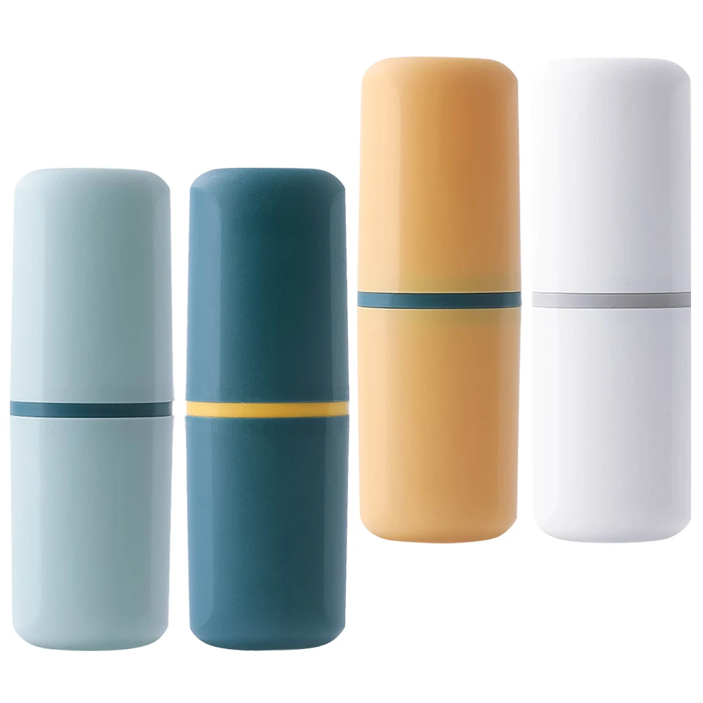 

4pcs Travel Toothbrush Holder Set 4 Colors Portable Box for Travel Camping Accessories Sturdy Material Toothpaste Case Storage