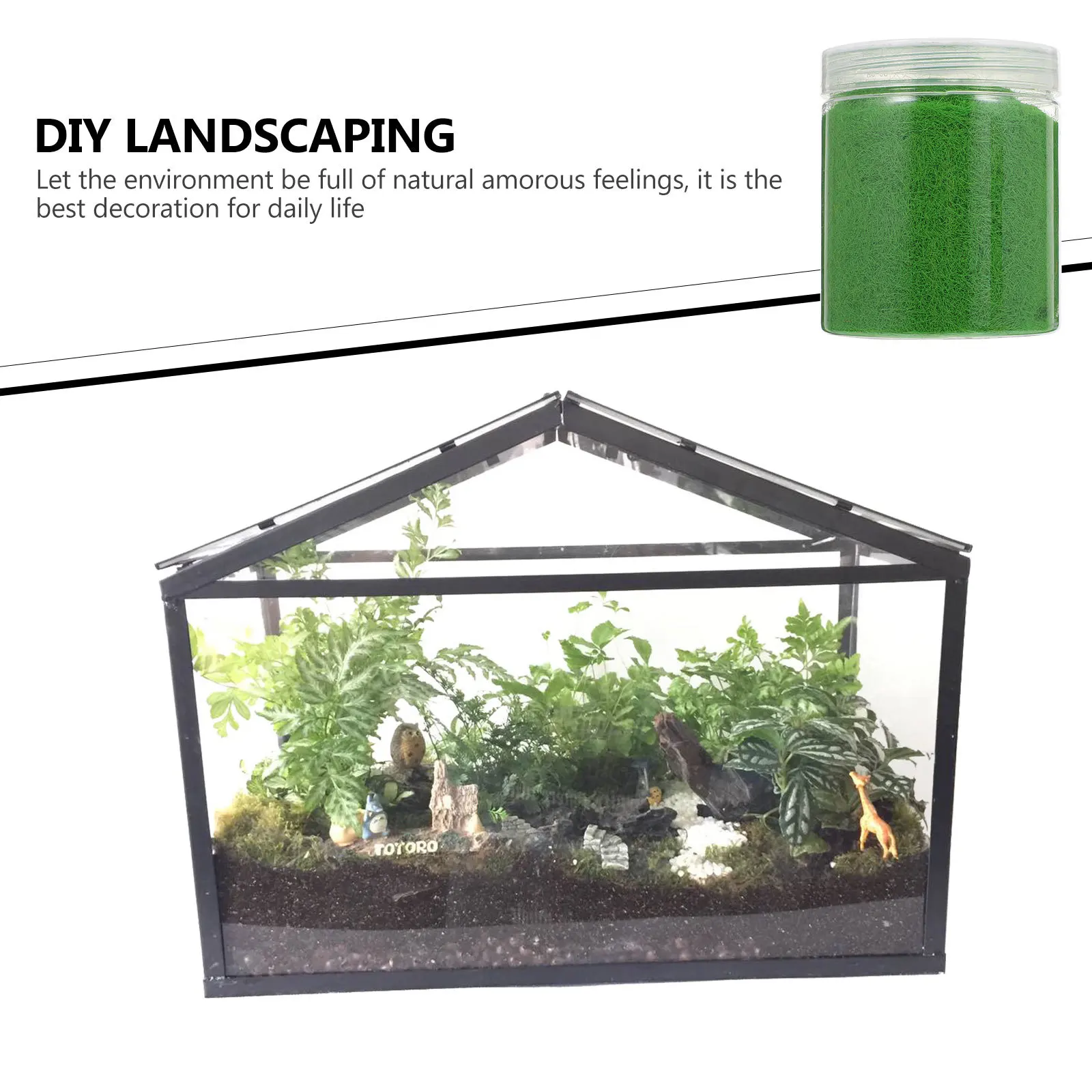 

1 Bottle Artificial Lawn Powder Simulation Moss Decor for Home Garden Wedding Cafe Office Space Natural Looking Fake Plant DIY