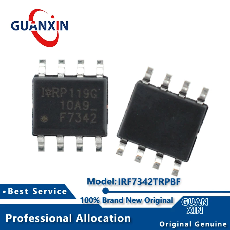 100% nueva electrónica IRF7342TRPBF SOIC-8 marcado F7342 IRF7342