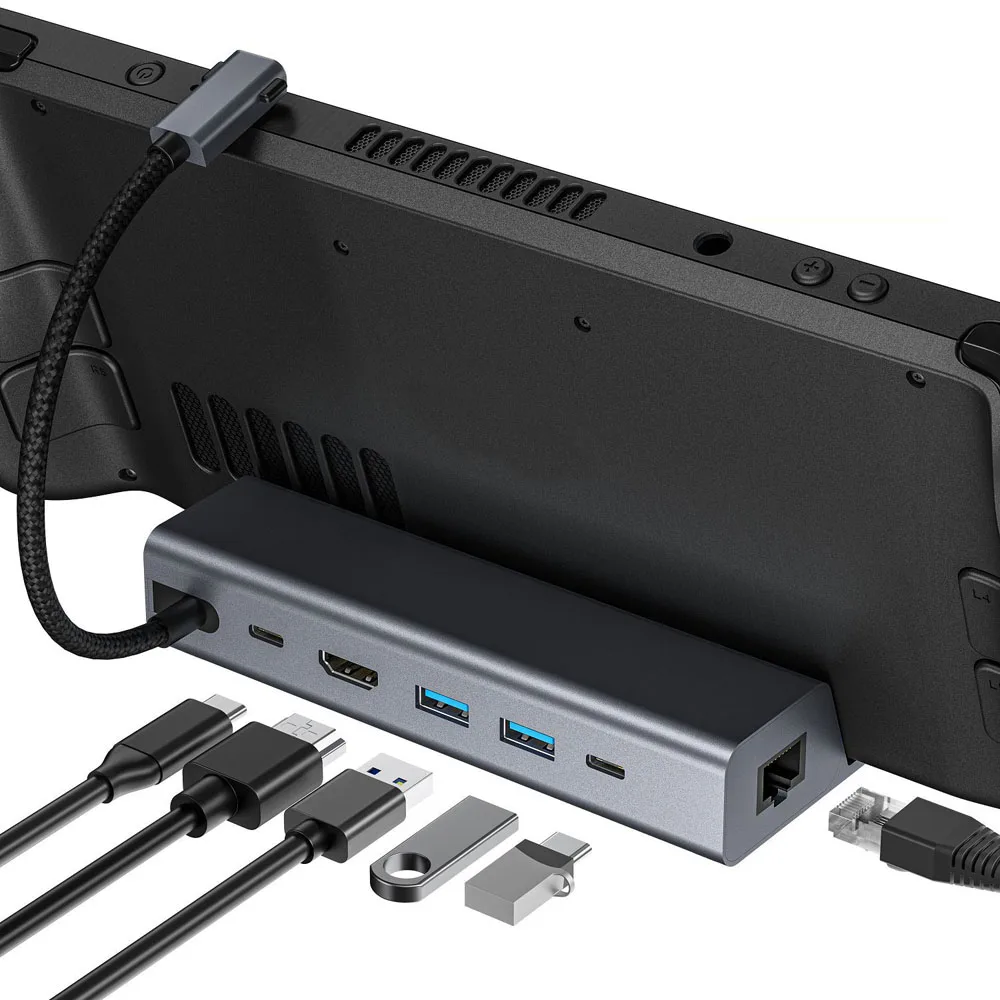 10 pz 4 k60hz supporto Base TV per Steam Deck Console di gioco adattatore di tipo C Docking Station 6 in 1 Hub Holder