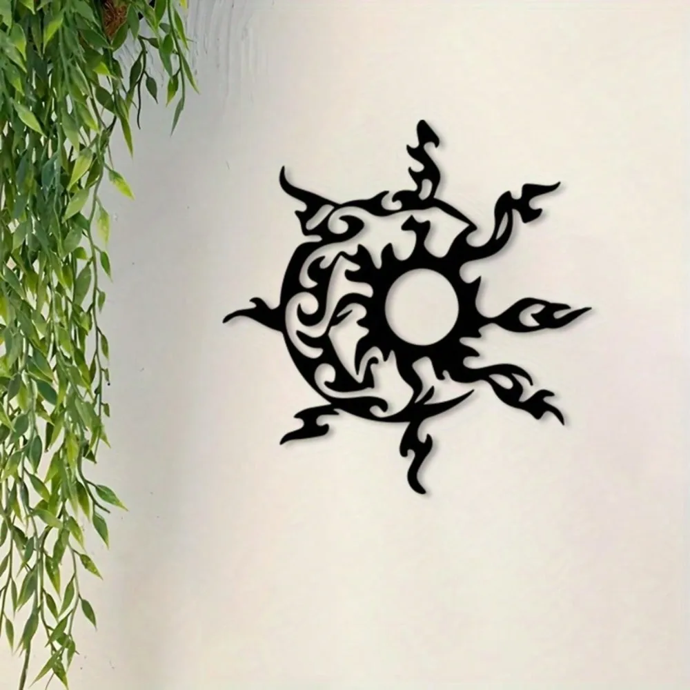 1Pc Vintage Sun & Moon Metal Wall Art, Astronomy Iron Decor, Space Lover Gift, Christmas Halloween New Year Gift