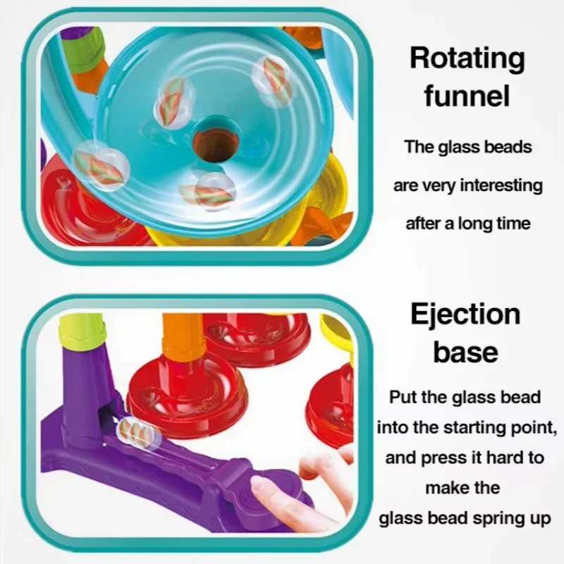 Marbles Run Catapult Track Building Blocks สไลด์ลูกปัดของเล่นเพื่อการศึกษาเด็กของขวัญ Race Balls ของเล่น Marble Track Race ชุด